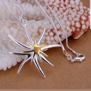 Double Starfish Pendant w/18" Chain